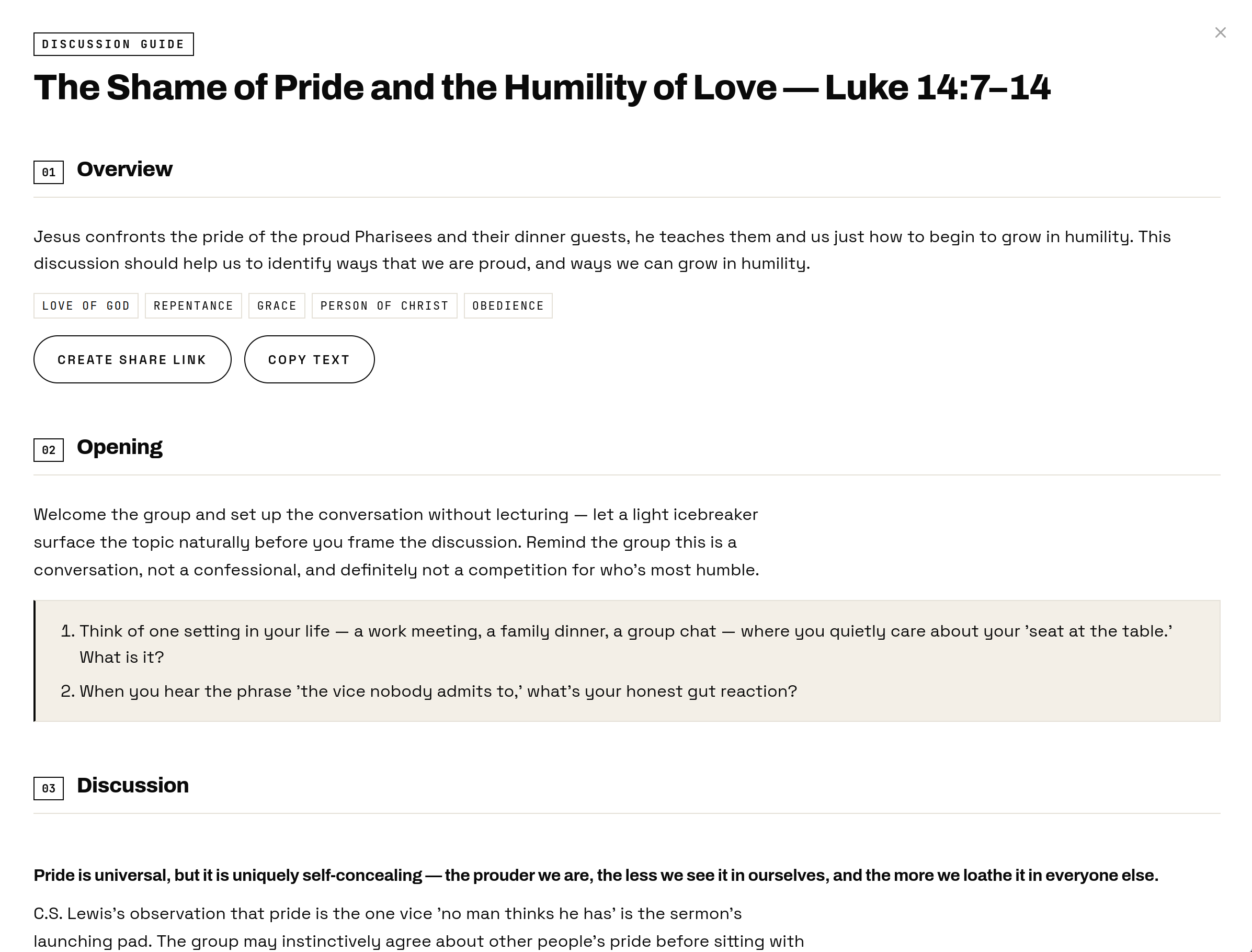 Sample of Group Discussion Guide from Unfold
